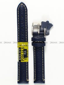 Skórzany pasek do zegarka Diloy P206.14.5, 14 mm, Granatowy