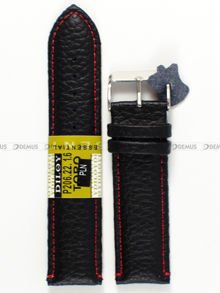 Skórzany pasek do zegarka Diloy P206.22.1.6, 22 mm, Czarny