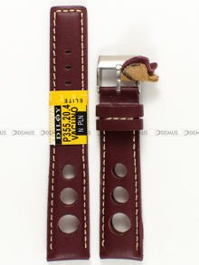 Skórzany pasek do zegarka Diloy P355.20.4, 20 mm, Bordowy