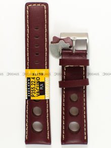 Skórzany pasek do zegarka Diloy P355.22.4, 22 mm, Bordowy