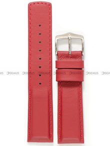 Skórzany pasek do zegarka Hirsch 04002020-2-22, 22 mm, Czerwony