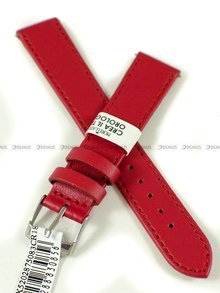 Skórzany pasek do zegarka Morellato A01X5202875083CR18, 18 mm, Czerwony