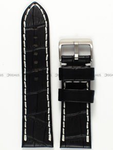 Skórzany pasek do zegarka Pacific W49.24.1.7, 24 mm, Czarny