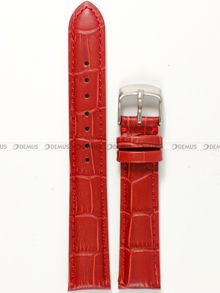 Skórzany pasek do zegarka Tekla PT22.18.4, 18 mm, Czerwony