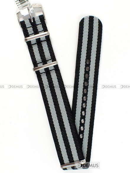 Nylonowy pasek do zegarka Morellato A01U3972A74819CR20, 20 mm, Czarny, Popielaty