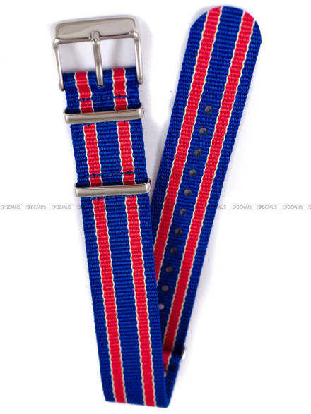 Nylonowy pasek do zegarka Timex PW7C07100, 20 mm, Niebieski, Czerwony
