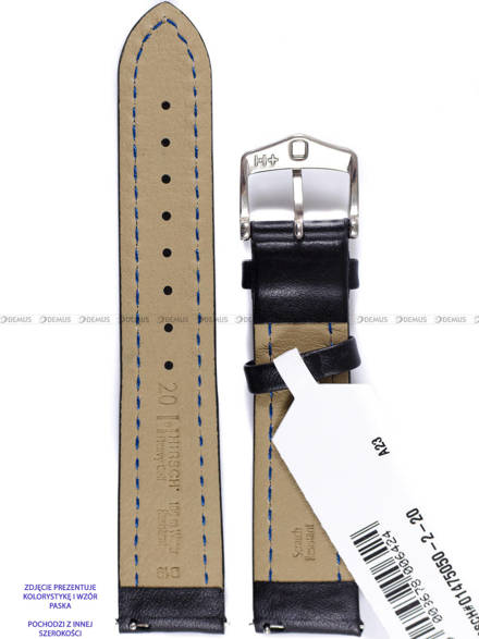 Pasek skórzany do zegarka - Hirsch Heavy Calf 01475050-2-18 - 18 mm