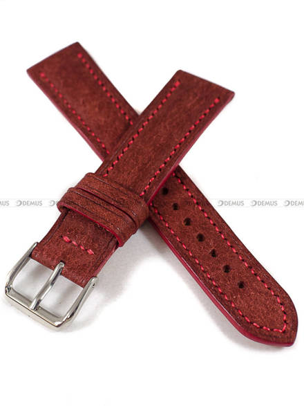 Pasek skórzany ręcznie robiony A. Kucharski Leather - Badalassi Carlo Pueblo - Coccinella/Red - 20 mm