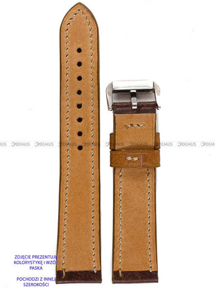 Pasek skórzany ręcznie robiony A. Kucharski Leather - Conceria Il Ponte Maya Double - Chocolate/Camel - 26 mm