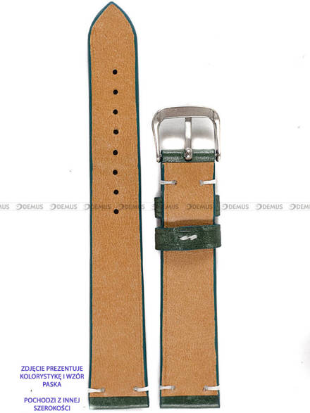 Pasek skórzany ręcznie robiony A. Kucharski Leather - Conceria Il Ponte Maya Simple - Olive/White - 22 mm