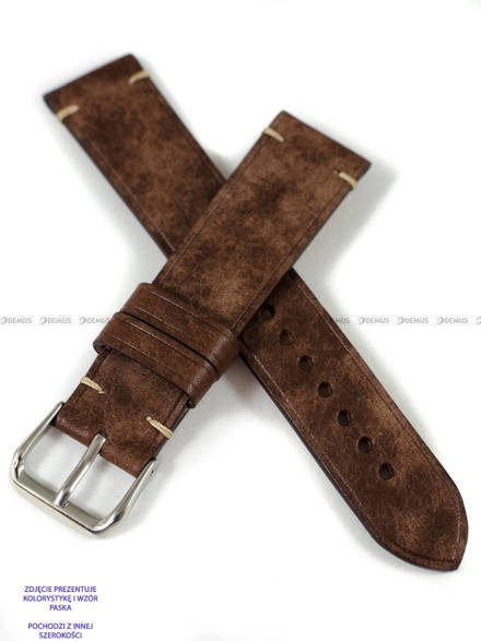 Pasek skórzany ręcznie robiony A. Kucharski Leather - Conceria Il Ponte Maya Simple - chocolate/camel 22 mm