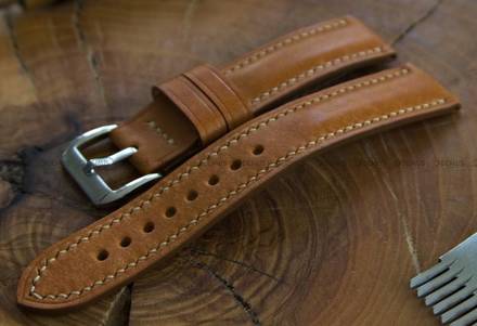 Pasek skórzany ręcznie robiony A. Kucharski Leather - Conceria Il Ponte Maya - cognac/camel 28 mm