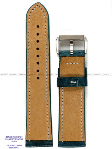 Pasek skórzany ręcznie robiony A. Kucharski Leather - Conceria Il Ponte Maya - turquoise/white 30 mm