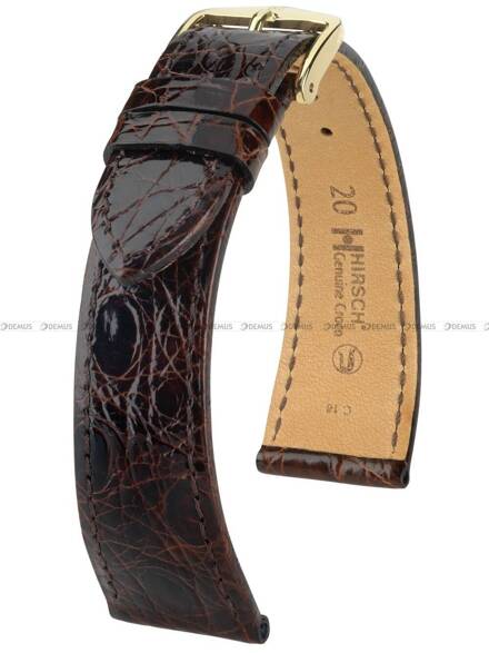 Pasek skórzany z krokodyla do zegarka - Hirsch Genuine Croco 01808110-1-13 - 13 mm