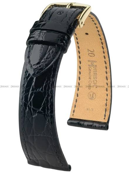 Pasek ze skóry krokodyla zwężany do zegarka - Hirsch Genuine Croco 18920850-1-19 - 19 mm