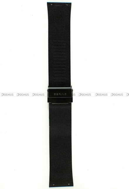 Siateczkowa (mesh) bransoleta do zegarka Bering 14440-227, 24 mm, Czarna