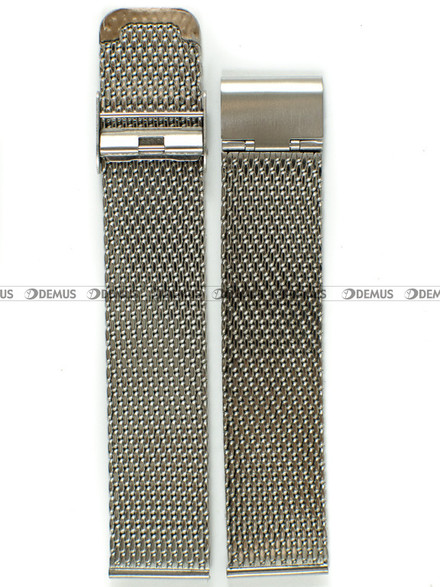 Siateczkowa (mesh) bransoleta do zegarka Demus Bra14, 20 mm, Srebrna
