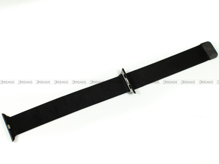 Siateczkowa (mesh), zapinana na magnes bransoleta do zegarka Demus Bra3, 20 mm, Przy kopercie: 42 mm, Czarna