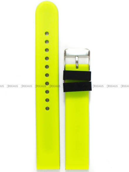 Silikonowy pasek do zegarka Chermond PG11.18.1.3, 18 mm, Czarny, Zielony