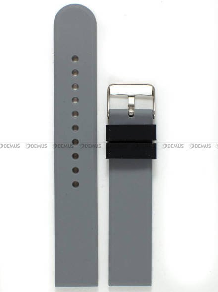 Silikonowy pasek do zegarka Chermond PG11.20.1.11, 20 mm, Czarny, Szary