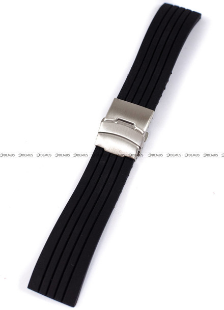 Silikonowy pasek do zegarka Chermond PG6.24.1, 24 mm, Czarny