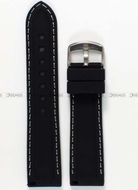 Silikonowy pasek do zegarka Chermond PG9.22.1.7, 22 mm, Czarny