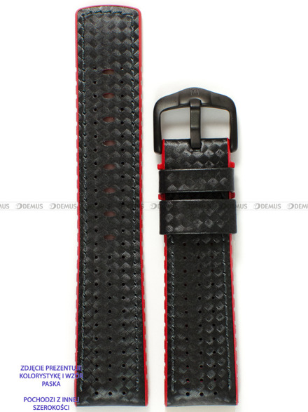 Skórzano-kauczukowy pasek do zegarka Hirsch 0912092050-5-20, 20 mm, Czarny