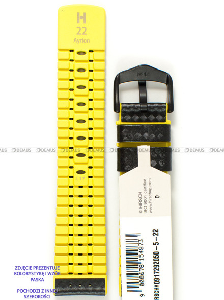 Skórzano-kauczukowy pasek do zegarka Hirsch 0917292050-5-20, 20 mm, Czarny