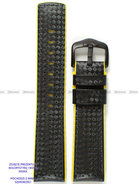Skórzano-kauczukowy pasek do zegarka Hirsch 0917292050-5-20, 20 mm, Czarny