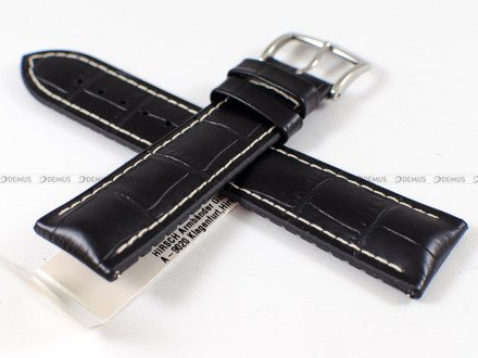Skórzano-kauczukowy pasek do zegarka Hirsch 0925128050-2-22, 22 mm, Czarny