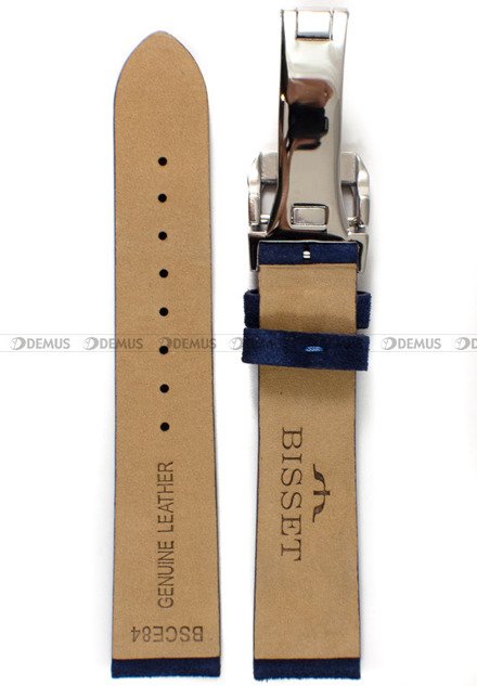 Skórzany pasek do zegarka Bisset ABP/E84-Blue, 20 mm, Niebieski