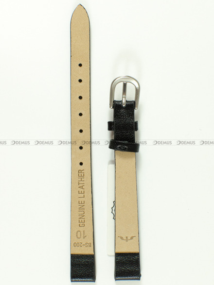 Skórzany pasek do zegarka Bisset BS-200-10-1, 10 mm, Czarny