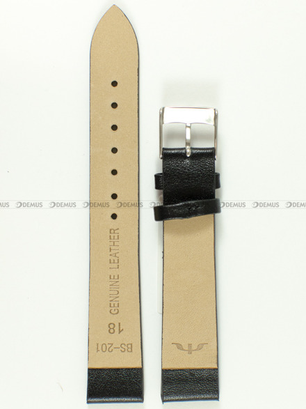Skórzany pasek do zegarka Bisset BS-201-18-1, 18 mm, Czarny