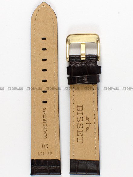 Skórzany pasek do zegarka Bisset PB40.20.2, 20 mm, Brązowy