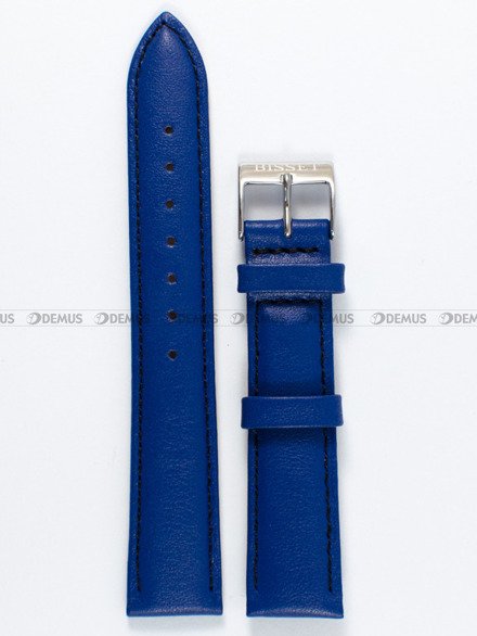 Skórzany pasek do zegarka Bisset PB76.18.5.1, 18 mm, Niebieski