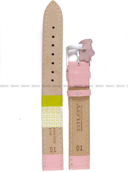 Skórzany pasek do zegarka Diloy 302EL.16.13, 16 mm, Różowy