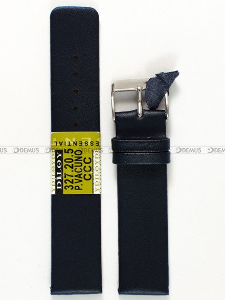 Skórzany pasek do zegarka Diloy 327.20.5, 20 mm, Niebieski