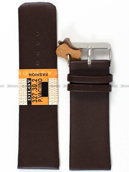 Skórzany pasek do zegarka Diloy 327.30.2, 30 mm, Brązowy
