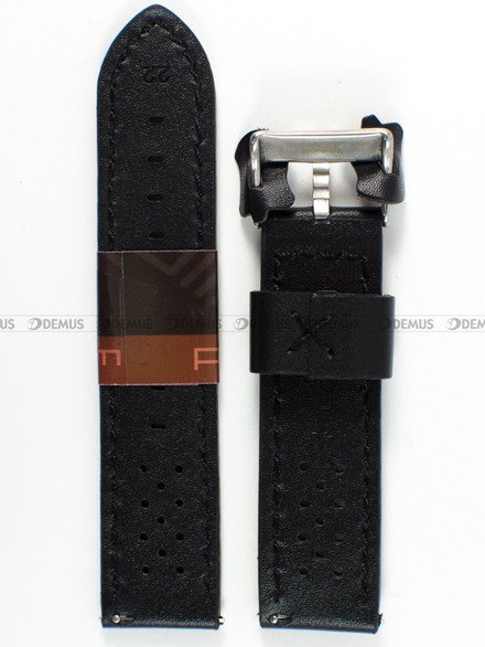 Skórzany pasek do zegarka Diloy 398.22.1.5, 22 mm, Czarny