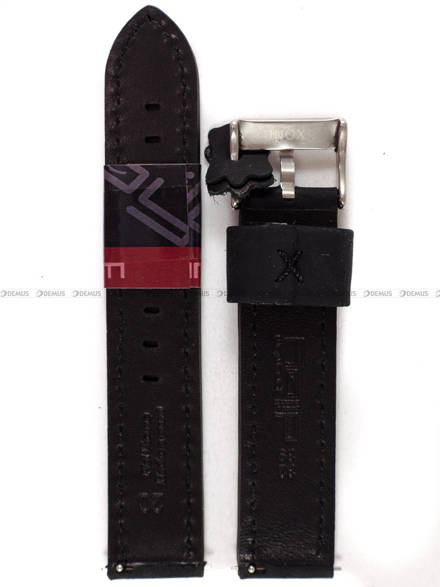Skórzany pasek do zegarka Diloy 399.20.1, 20 mm, Czarny
