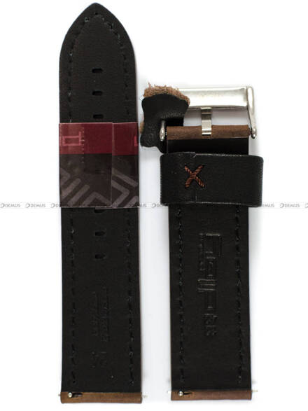 Skórzany pasek do zegarka Diloy 399.24.2, 24 mm, Brązowy