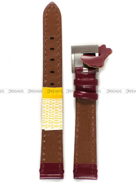 Skórzany pasek do zegarka Diloy 401.14.4, 14 mm, Bordowy