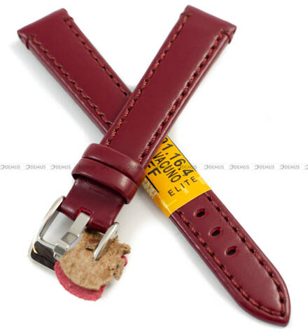 Skórzany pasek do zegarka Diloy 401.16.4, 16 mm, Bordowy