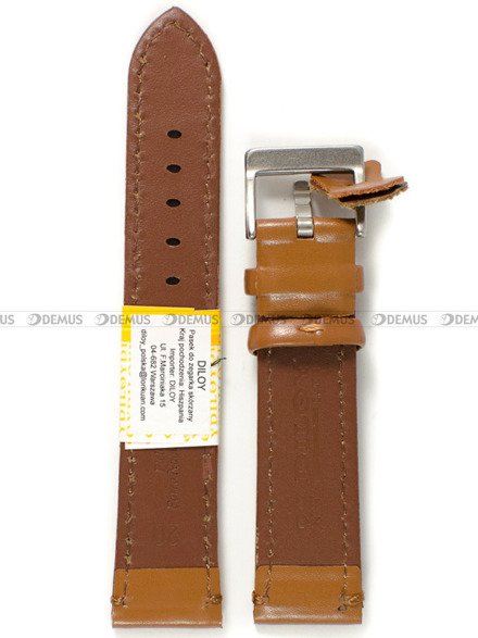 Skórzany pasek do zegarka Diloy 401.20.3, 20 mm, Brązowy