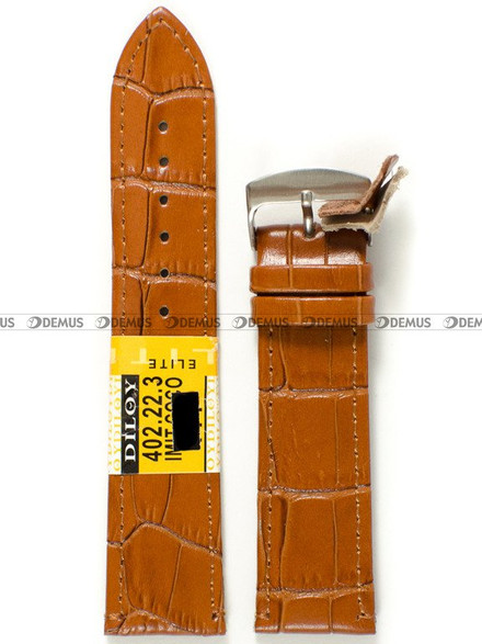 Skórzany pasek do zegarka Diloy 402.22.3, 22 mm, Brązowy