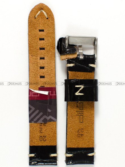 Skórzany pasek do zegarka Diloy 403.20.1, 20 mm, Czarny