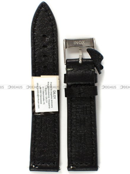 Skórzany pasek do zegarka Diloy 404.20.1, 20 mm, Czarny
