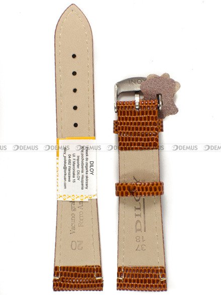 Skórzany pasek do zegarka Diloy 407.20.3, 20 mm, Brązowy