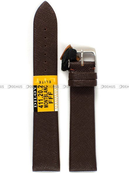 Skórzany pasek do zegarka Diloy 411.20.2, 20 mm, Brązowy