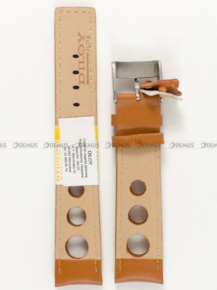 Skórzany pasek do zegarka Diloy P355.20.23, 20 mm, Brązowy